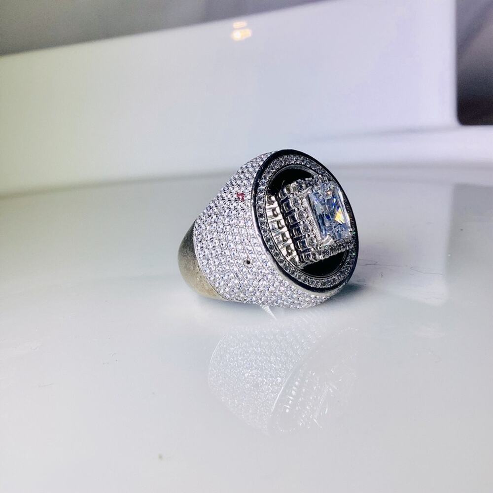 JTV Sterling Silver Zirconia Statement Ring